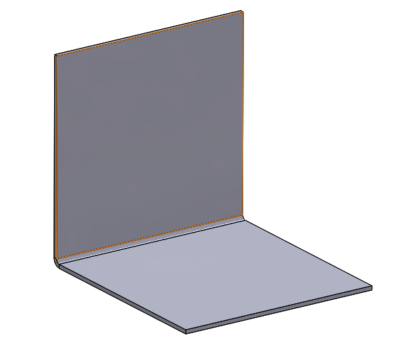 ورق فلزی موردنظر برای بررسی ابزار Sheet Metal Gusset